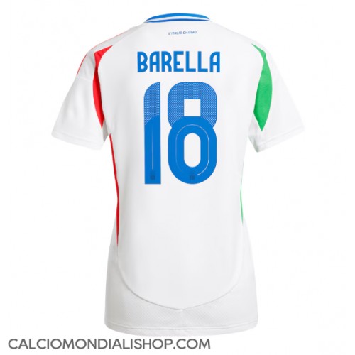 Maglie da calcio Italia Nicolo Barella #18 Seconda Maglia Femminile Europei 2024 Manica Corta